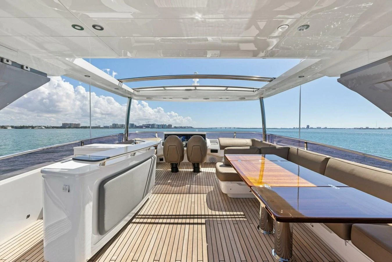 The aft deck offers a spacious and elegant area for dining and relaxation with stunning sea views. aboard 3BBOYS Yacht for Sale