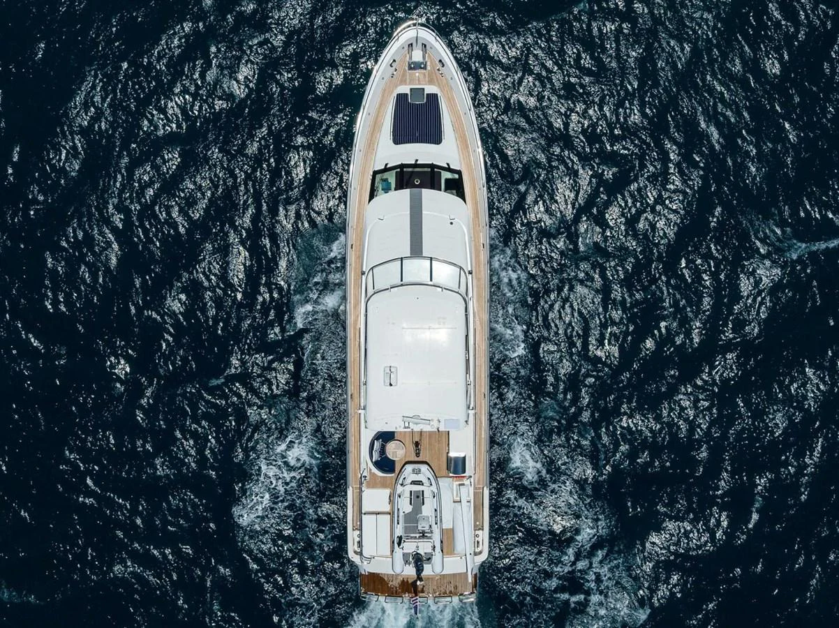 a rocket in the sky aboard JULE Yacht for Sale