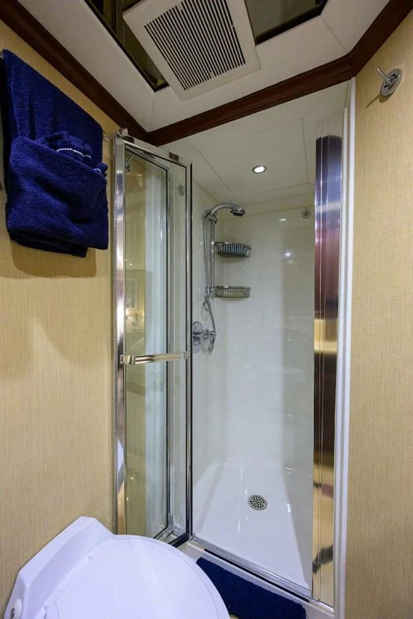 a shower unit and a toilet aboard JULE Yacht for Sale