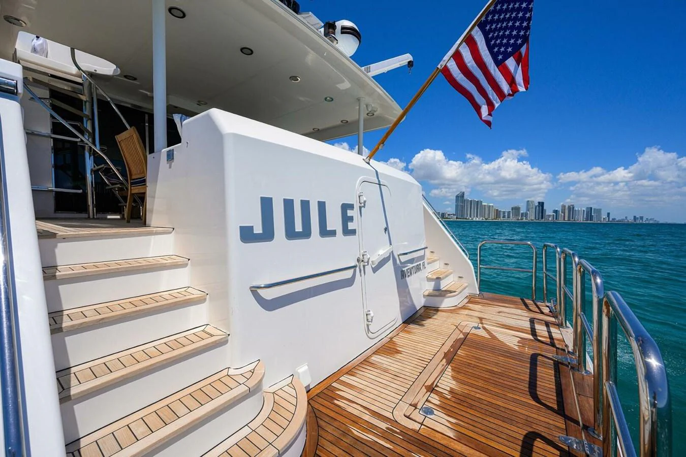 a boat on the water aboard JULE Yacht for Sale
