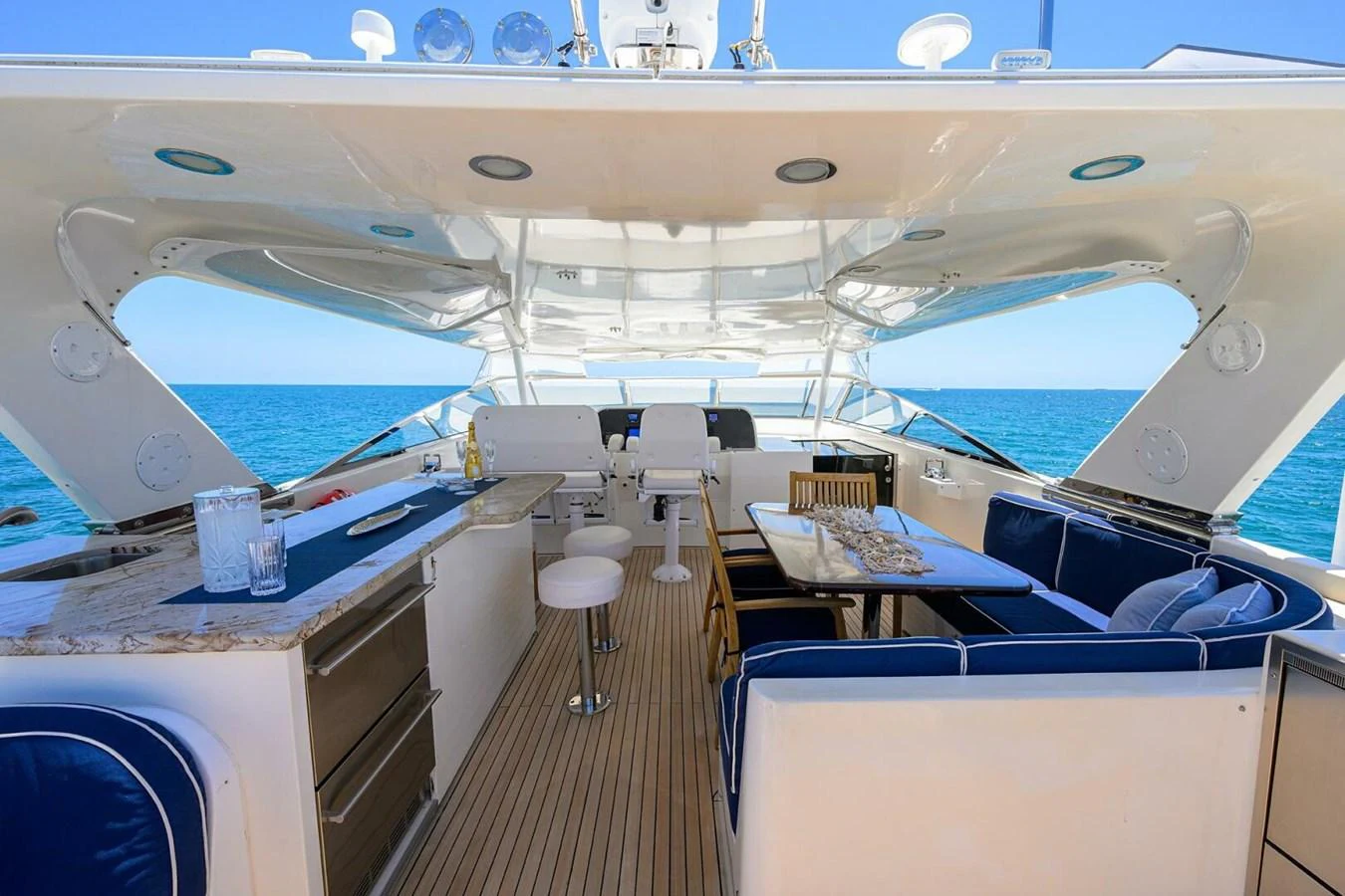 inside of a space ship aboard JULE Yacht for Sale