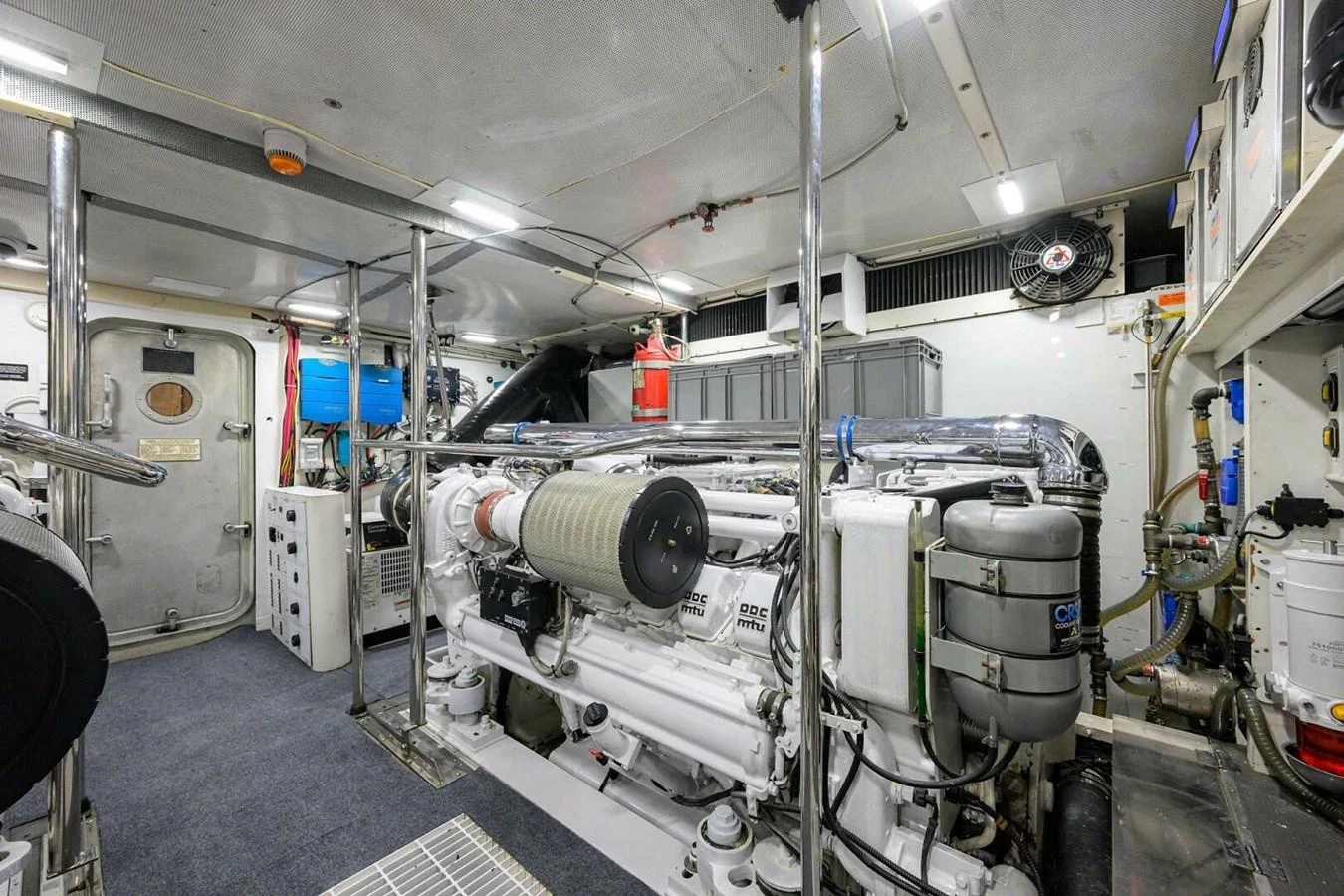 a large factory machinery aboard JULE Yacht for Sale