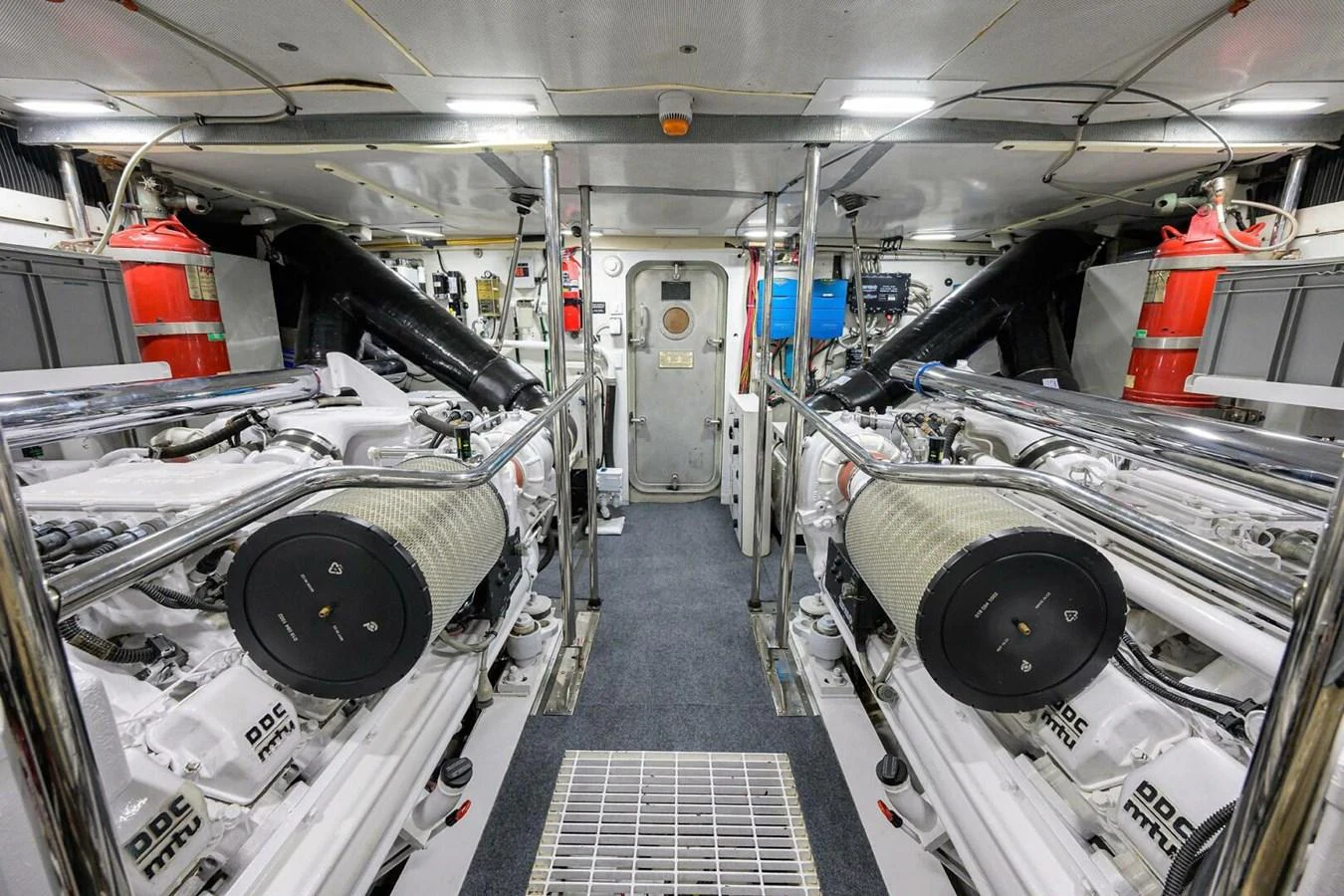 a room full of large machinery aboard JULE Yacht for Sale