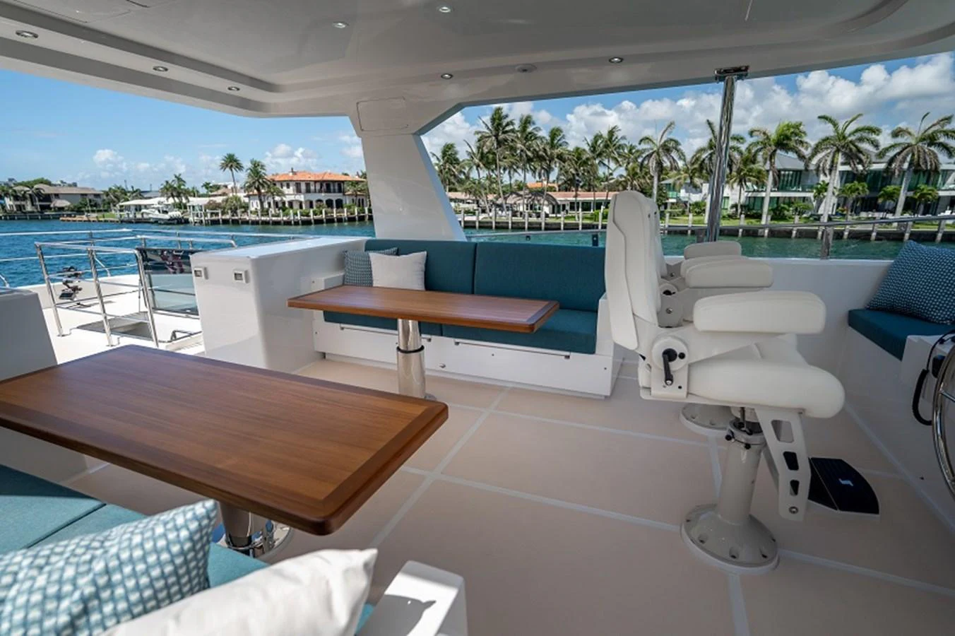 The flybridge offers a spacious and comfortable seating area with stunning views of the surrounding waters. aboard NEW BOAT Yacht for Sale