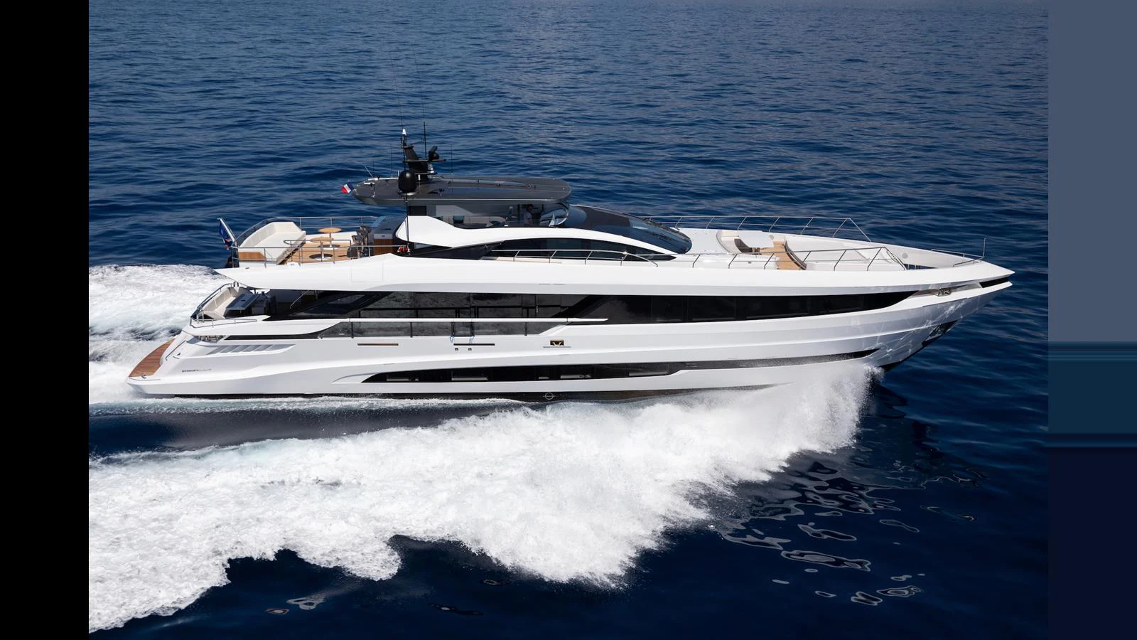 A sleek and modern yacht glides effortlessly through the open sea, showcasing its elegant design and luxurious features. aboard ARTEMIS Yacht for Sale