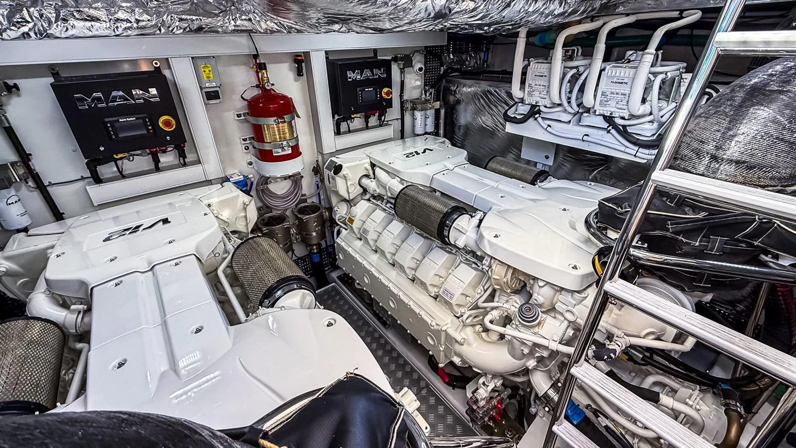 The engine room showcases powerful machinery and advanced engineering. aboard NAUTILUS Yacht for Sale