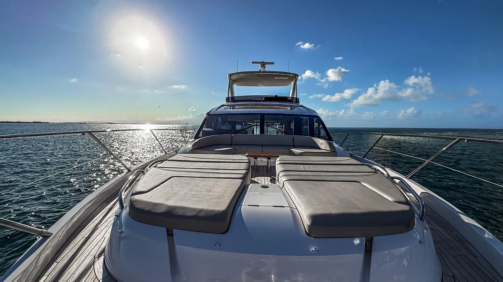 The yacht's foredeck features luxurious sun pads, perfect for relaxation under the sun. aboard NAUTILUS Yacht for Sale