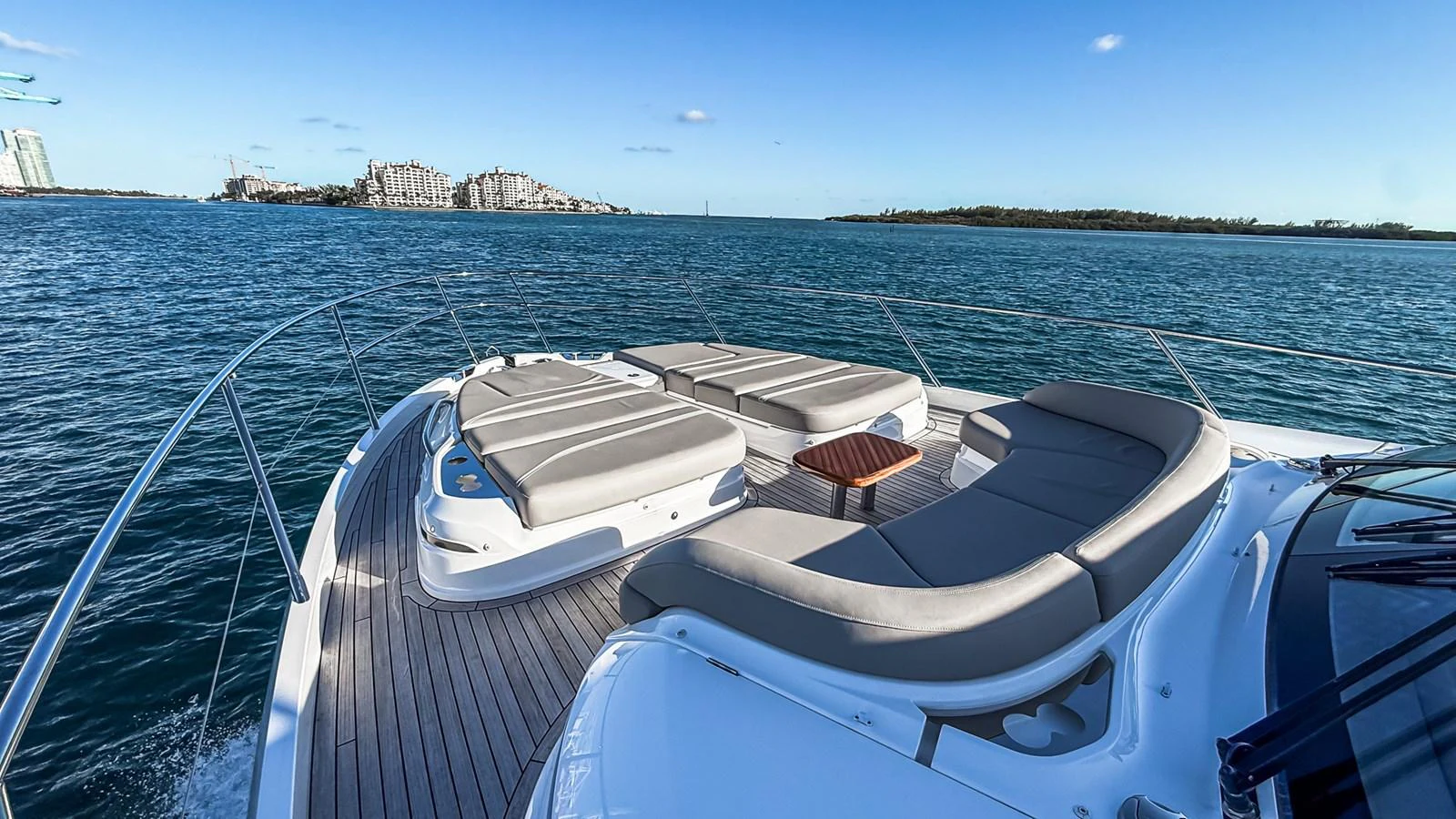 The foredeck features luxurious sun pads and a stunning view of the surrounding waters. aboard NAUTILUS Yacht for Sale