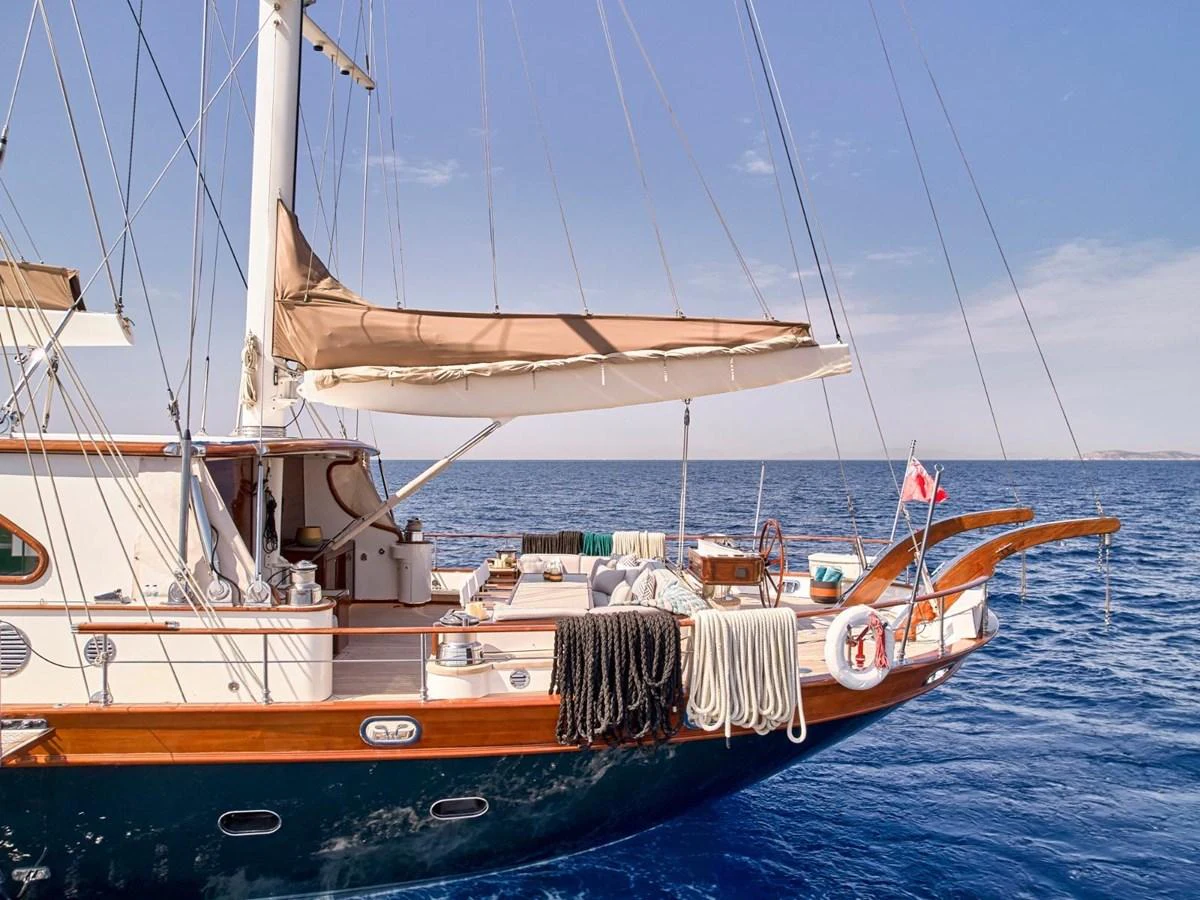 a boat in the water aboard PASA Yacht for Sale