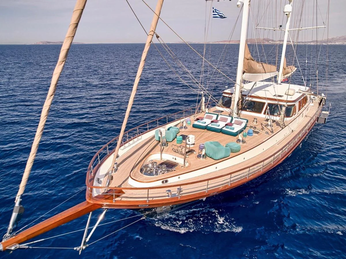 a boat on the water aboard PASA Yacht for Sale