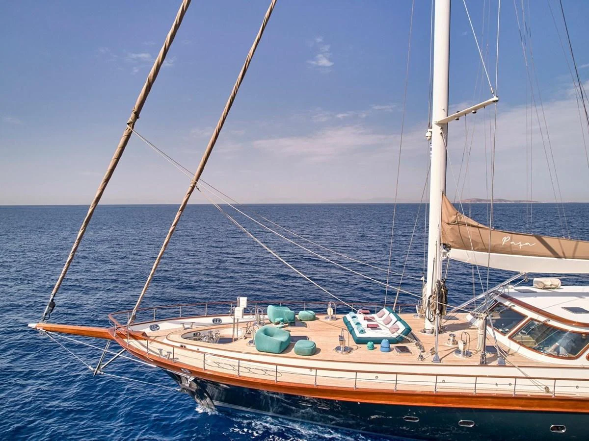 a boat on the water aboard PASA Yacht for Sale