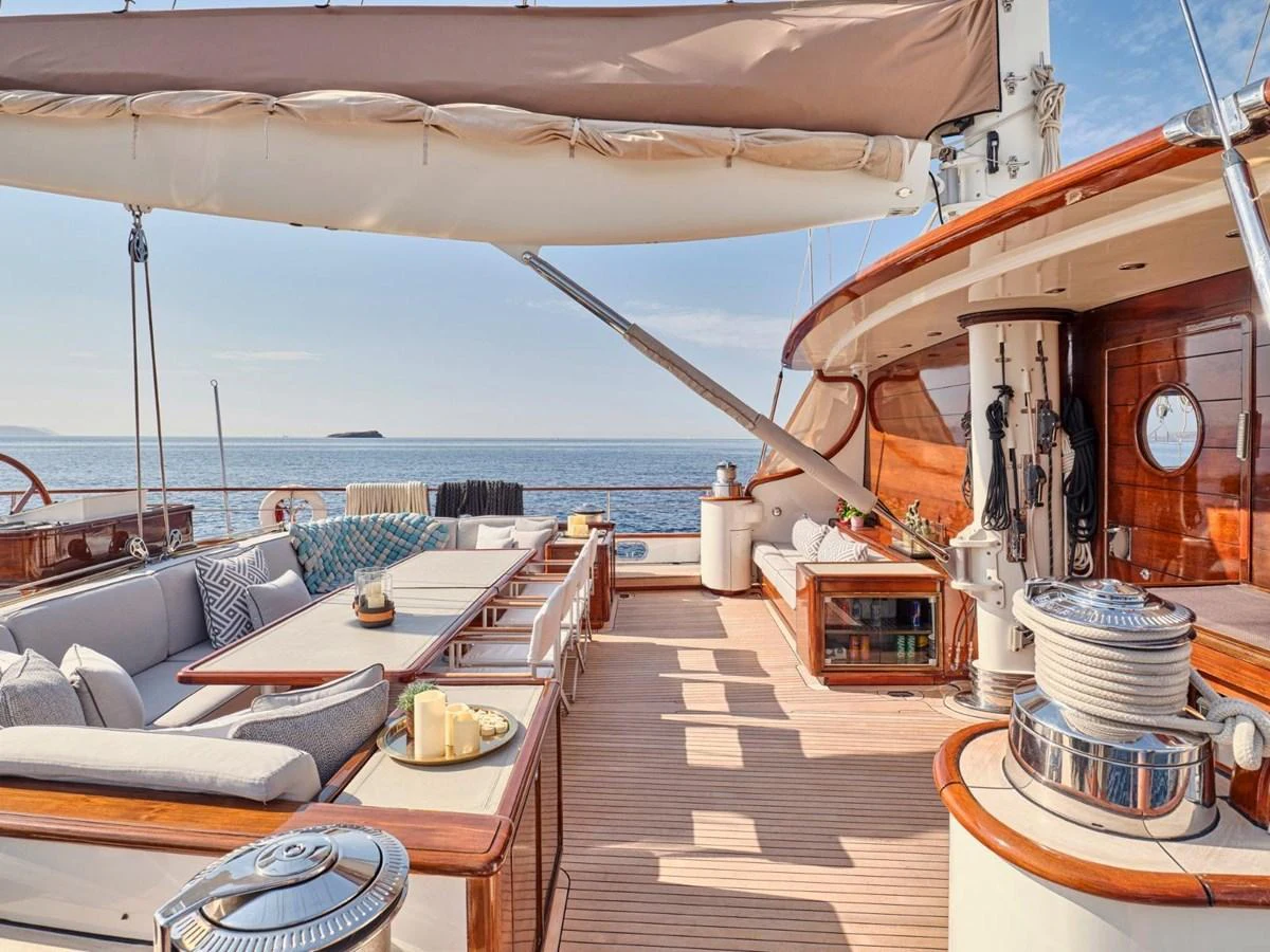 a boat on the water aboard PASA Yacht for Sale