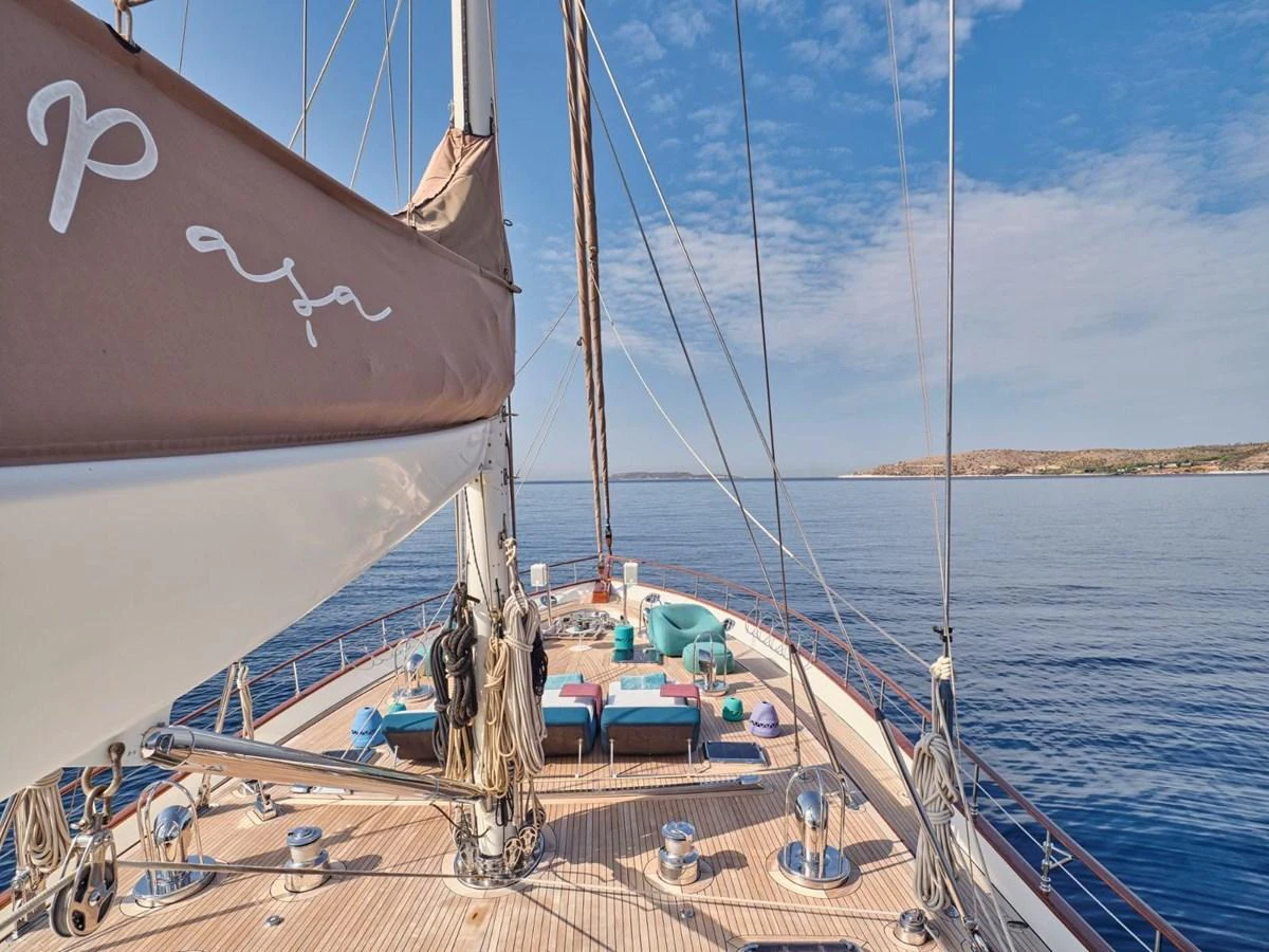 a boat on the water aboard PASA Yacht for Sale