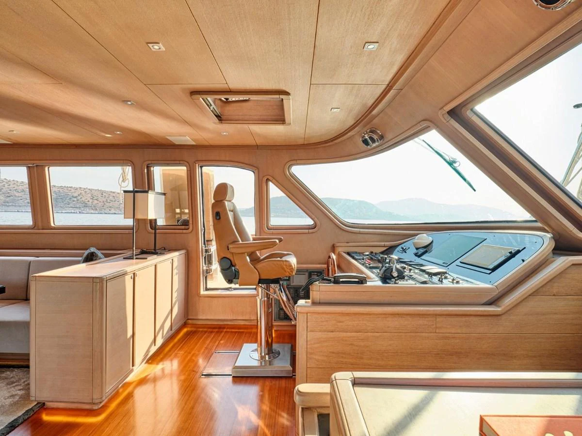 inside of a vehicle aboard PASA Yacht for Sale