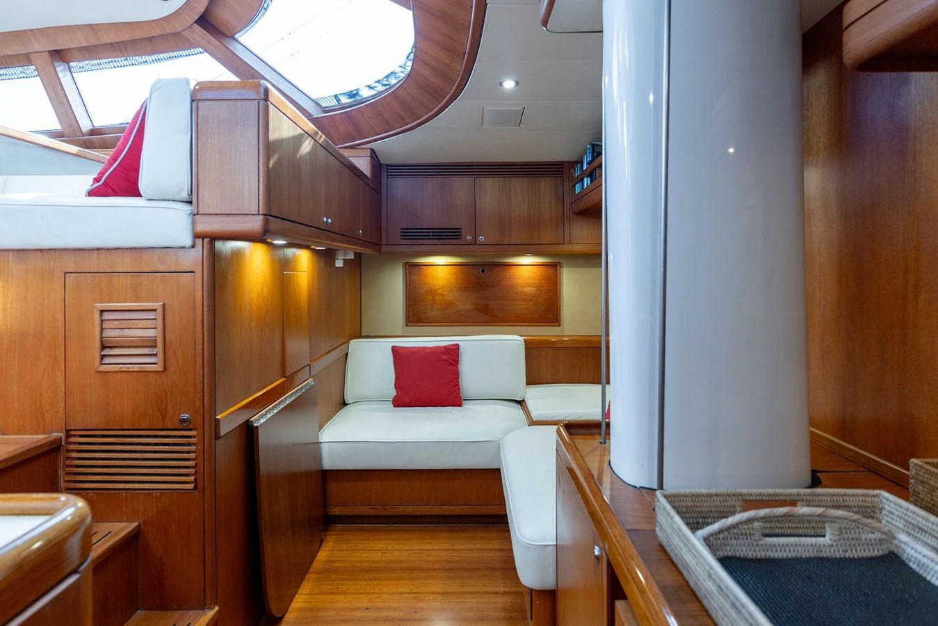 a room with a couch and a table aboard SKIP'N BOU Yacht for Sale