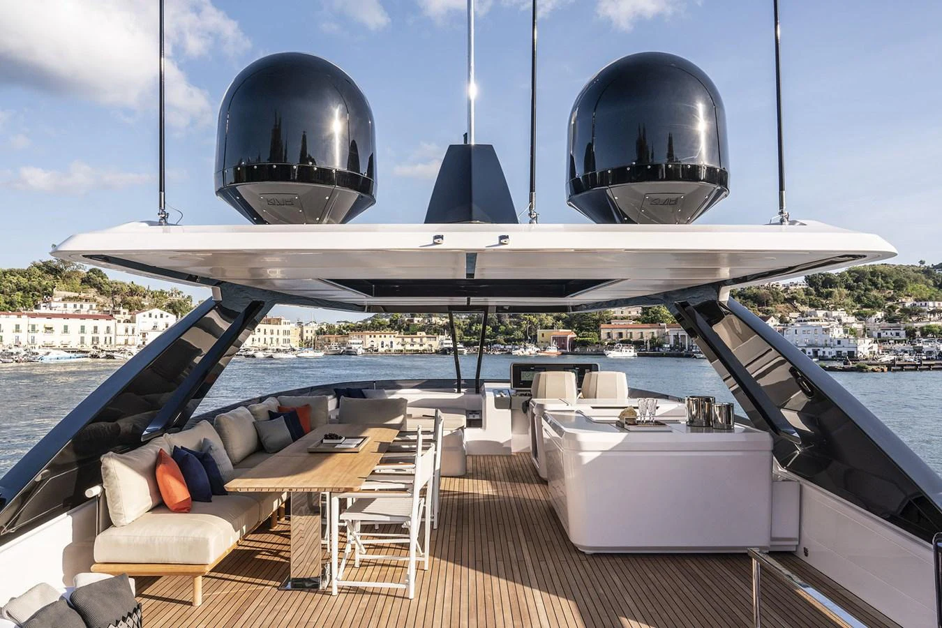 a large black dome on a roof aboard WL Yacht for Sale