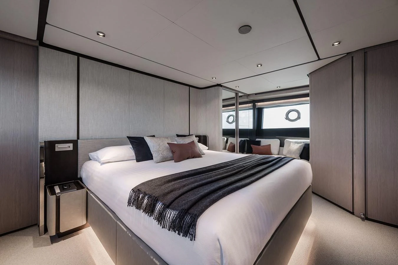 a bedroom with a bed aboard WL Yacht for Sale