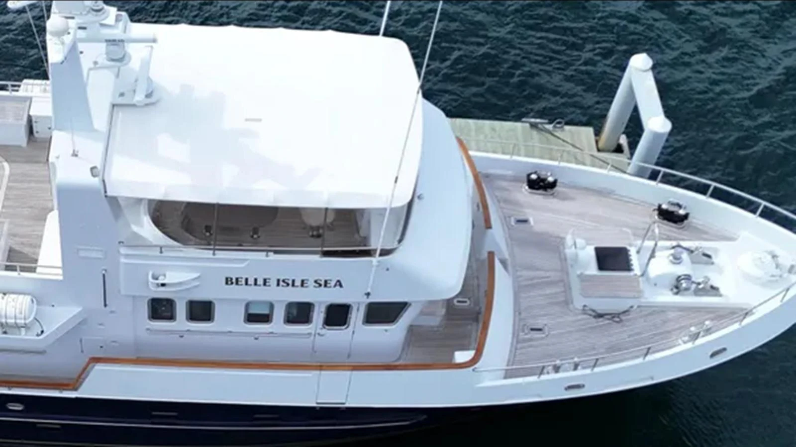 a white yacht on the water aboard BELLE ISLE SEA Yacht for Sale