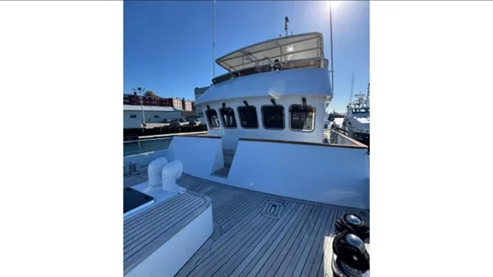 a boat on a deck aboard BELLE ISLE SEA Yacht for Sale