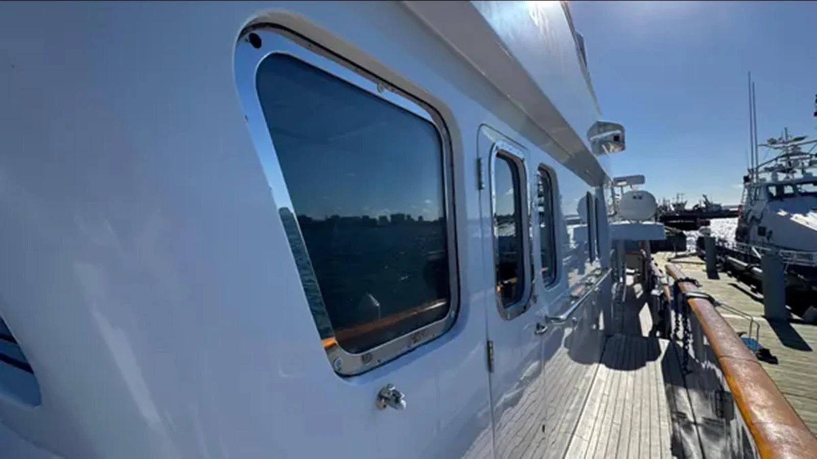 a train on the railway tracks aboard BELLE ISLE SEA Yacht for Sale