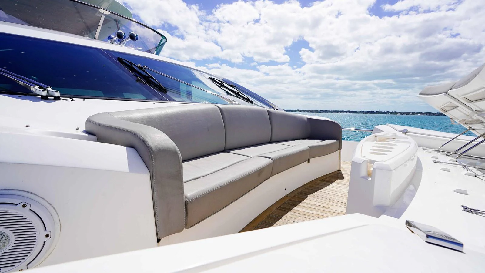 the front of a boat aboard DADDY'S $ Yacht for Sale