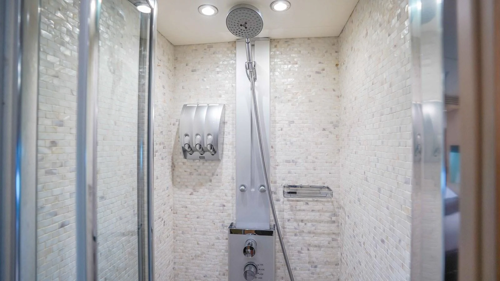 a wall with a door and a light on it aboard DADDY'S $ Yacht for Sale
