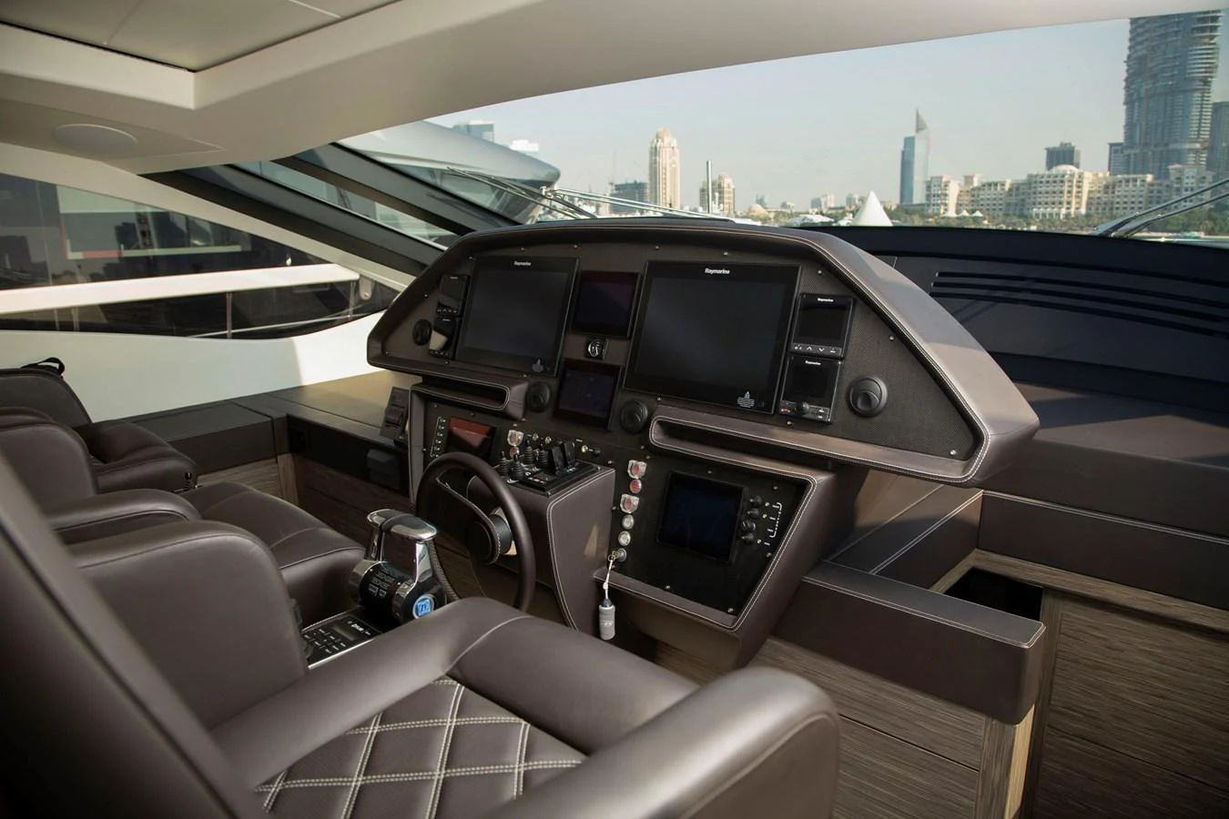 inside of a car aboard STRAGA Yacht for Sale