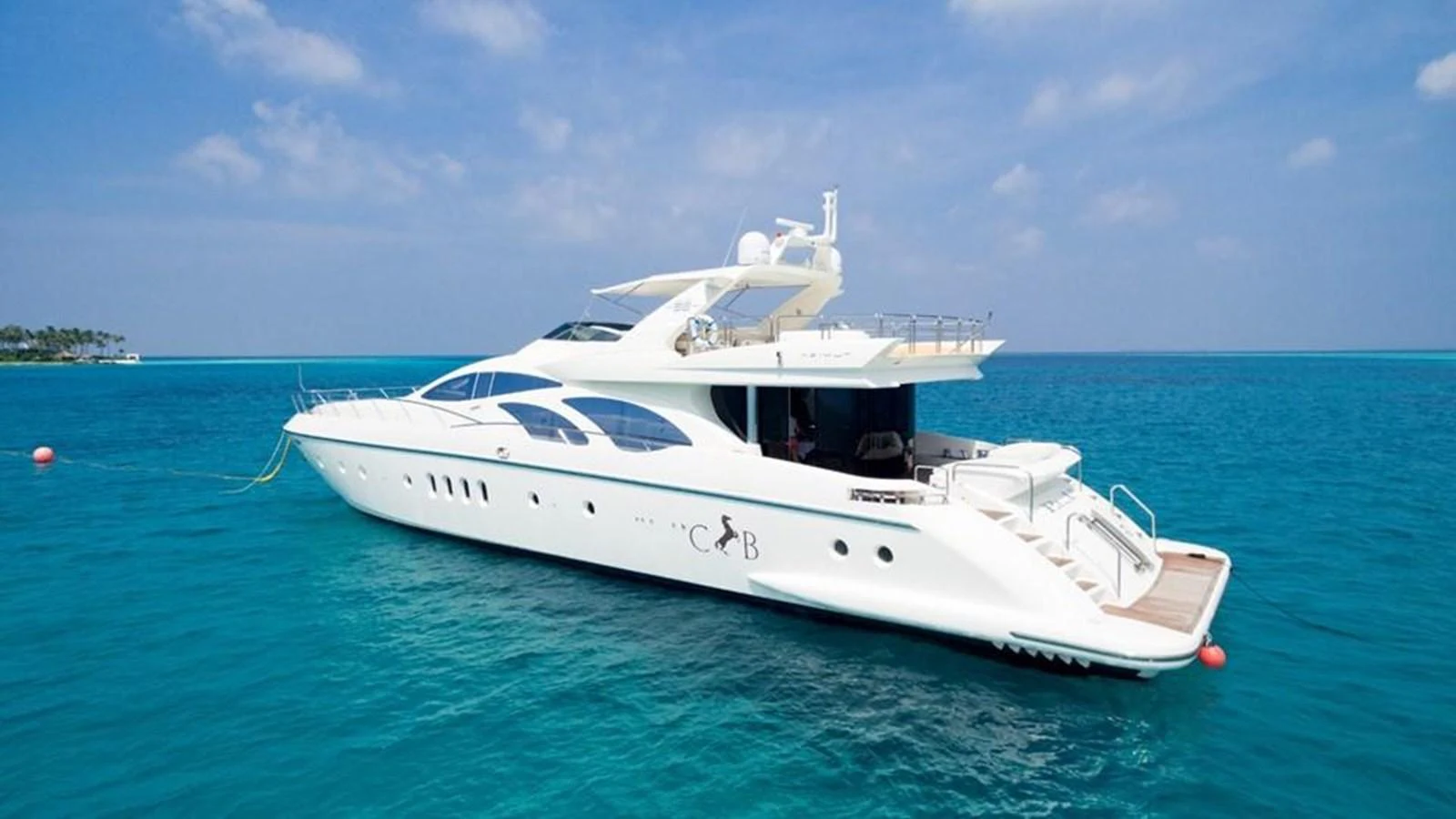 a white boat in the water aboard AZIMUT 98 LEONARDO Yacht for Sale