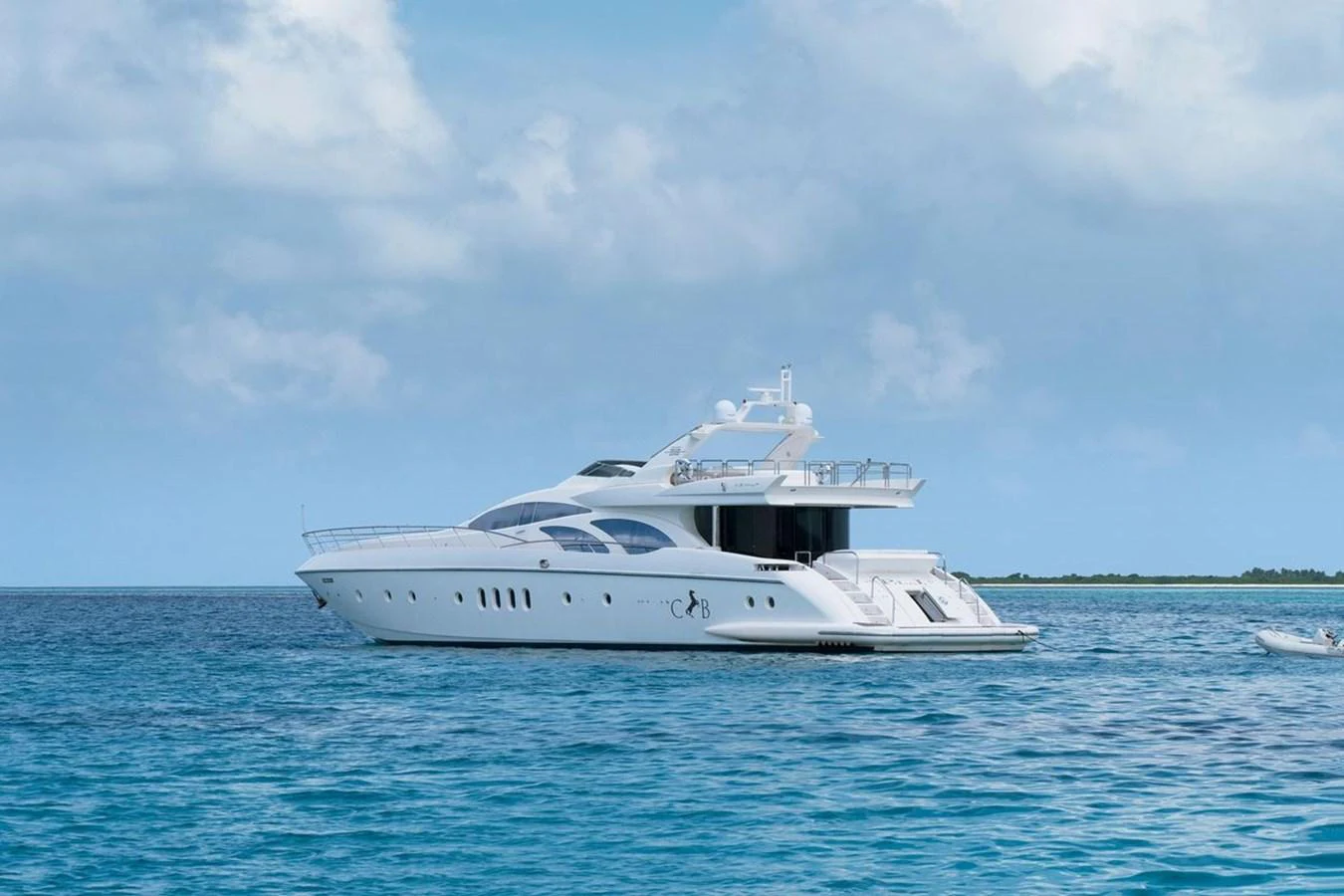 a white boat in the water aboard AZIMUT 98 LEONARDO Yacht for Sale