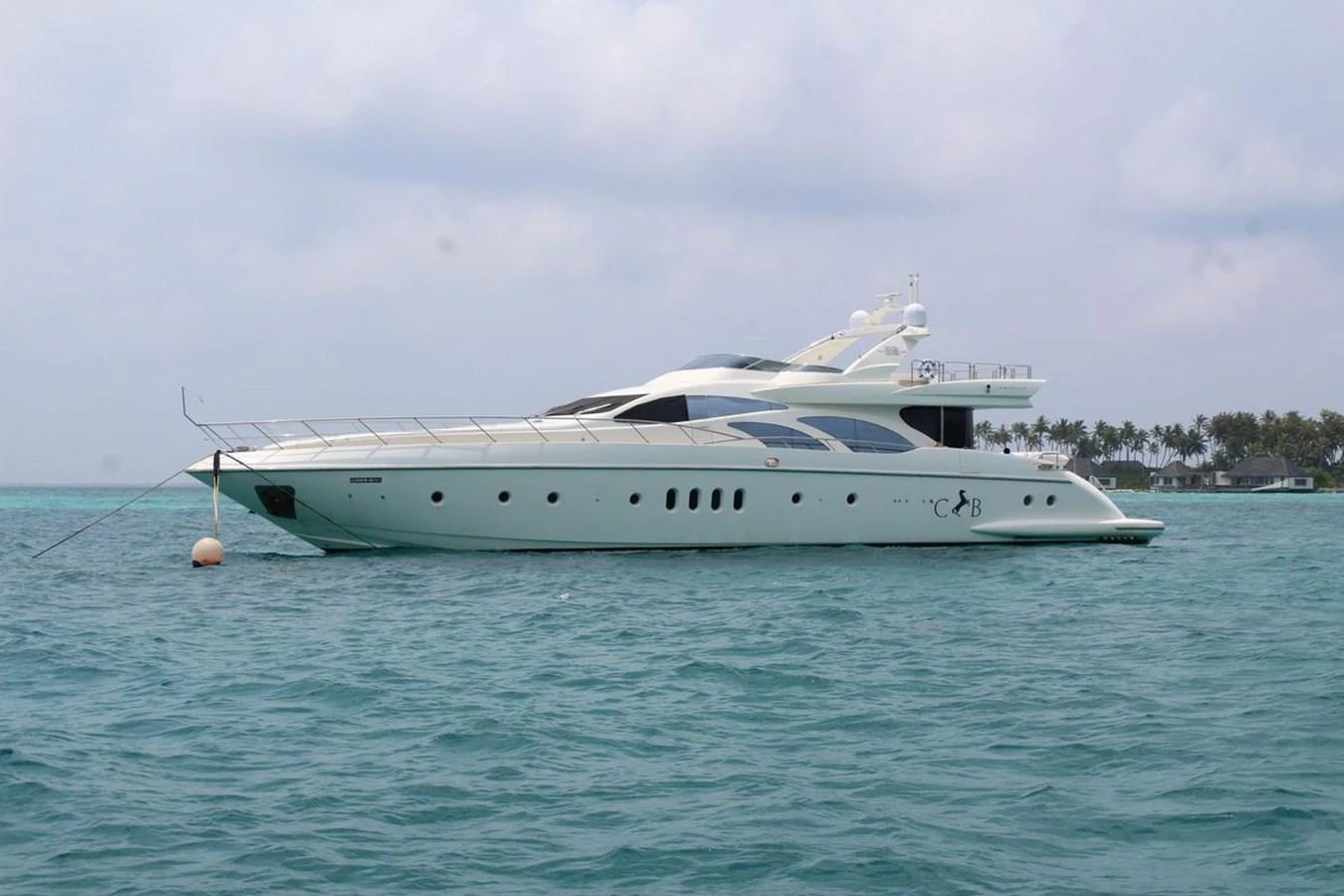 a white boat in the water aboard AZIMUT 98 LEONARDO Yacht for Sale