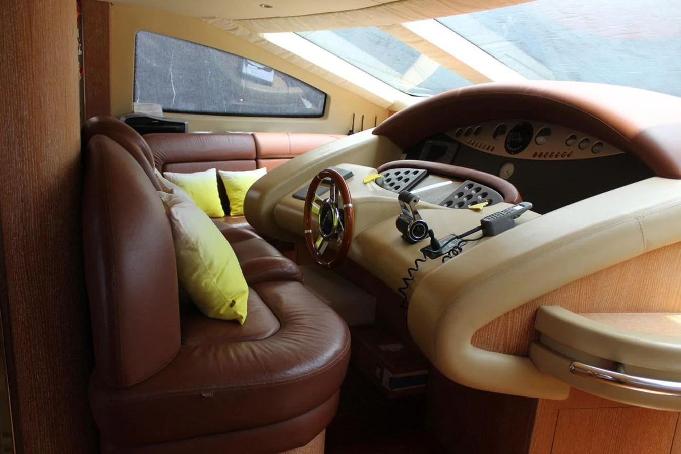 a car with a broken steering wheel aboard AZIMUT 98 LEONARDO Yacht for Sale