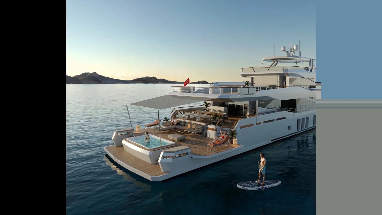 a boat on the water aboard NUMARINE 47MXP Yacht for Sale