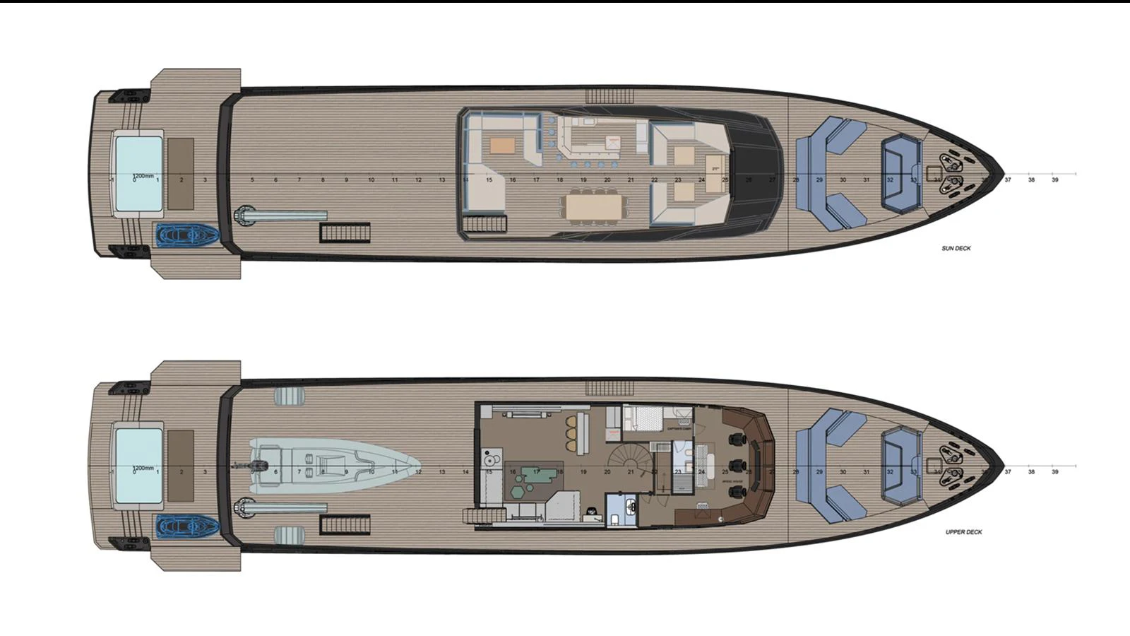 engineering drawing aboard NUMARINE 47MXP Yacht for Sale