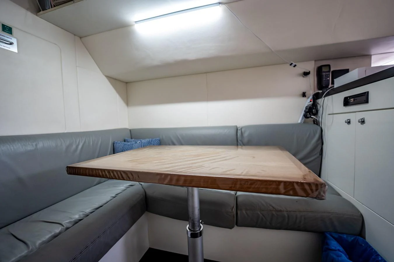 a table in a room aboard PRECIOSO Yacht for Sale