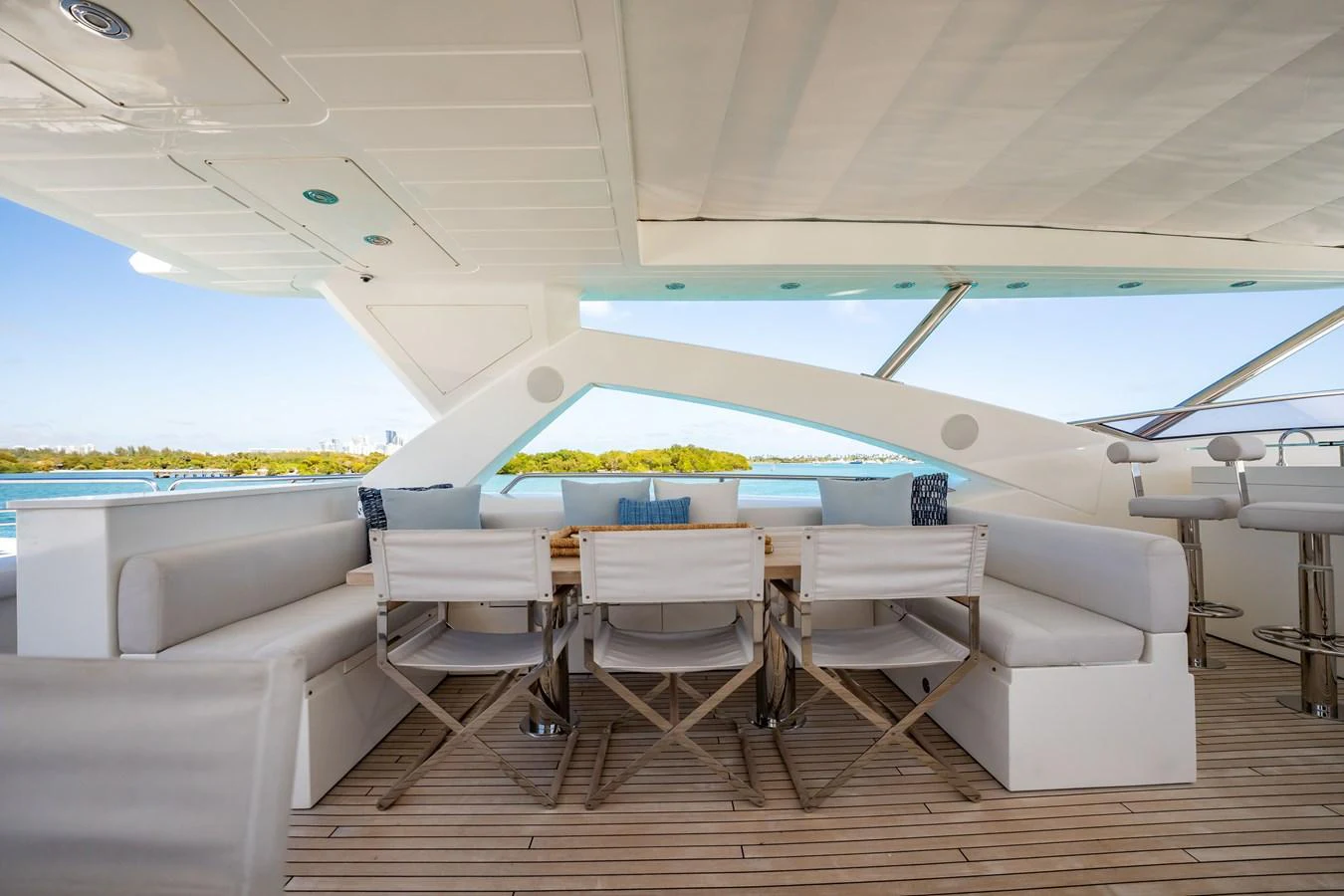 a room with a table and chairs aboard PRECIOSO Yacht for Sale