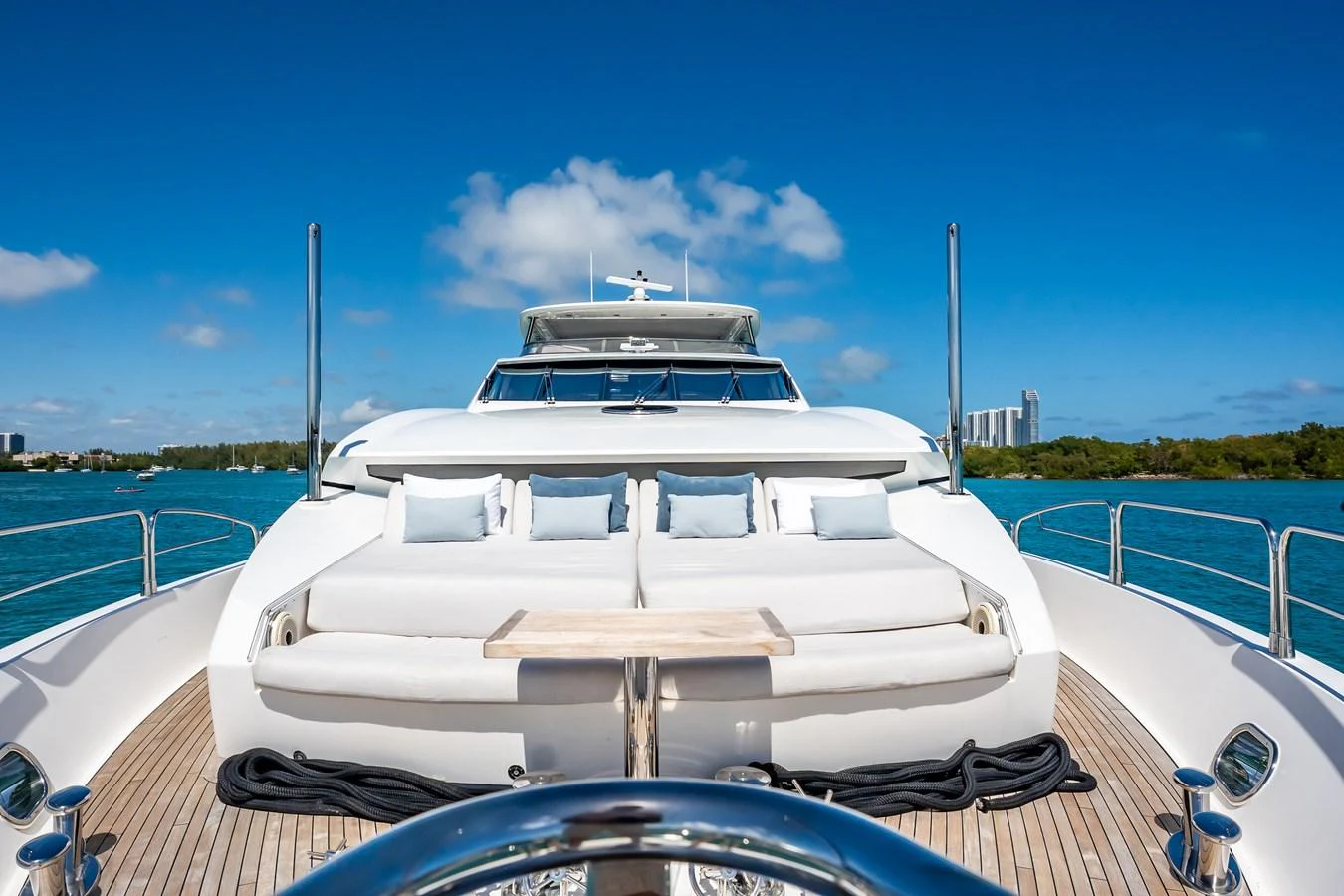 a white boat on a boat aboard PRECIOSO Yacht for Sale