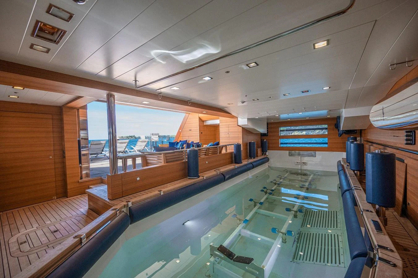 a pool inside a building aboard ODYSSEY Yacht for Sale
