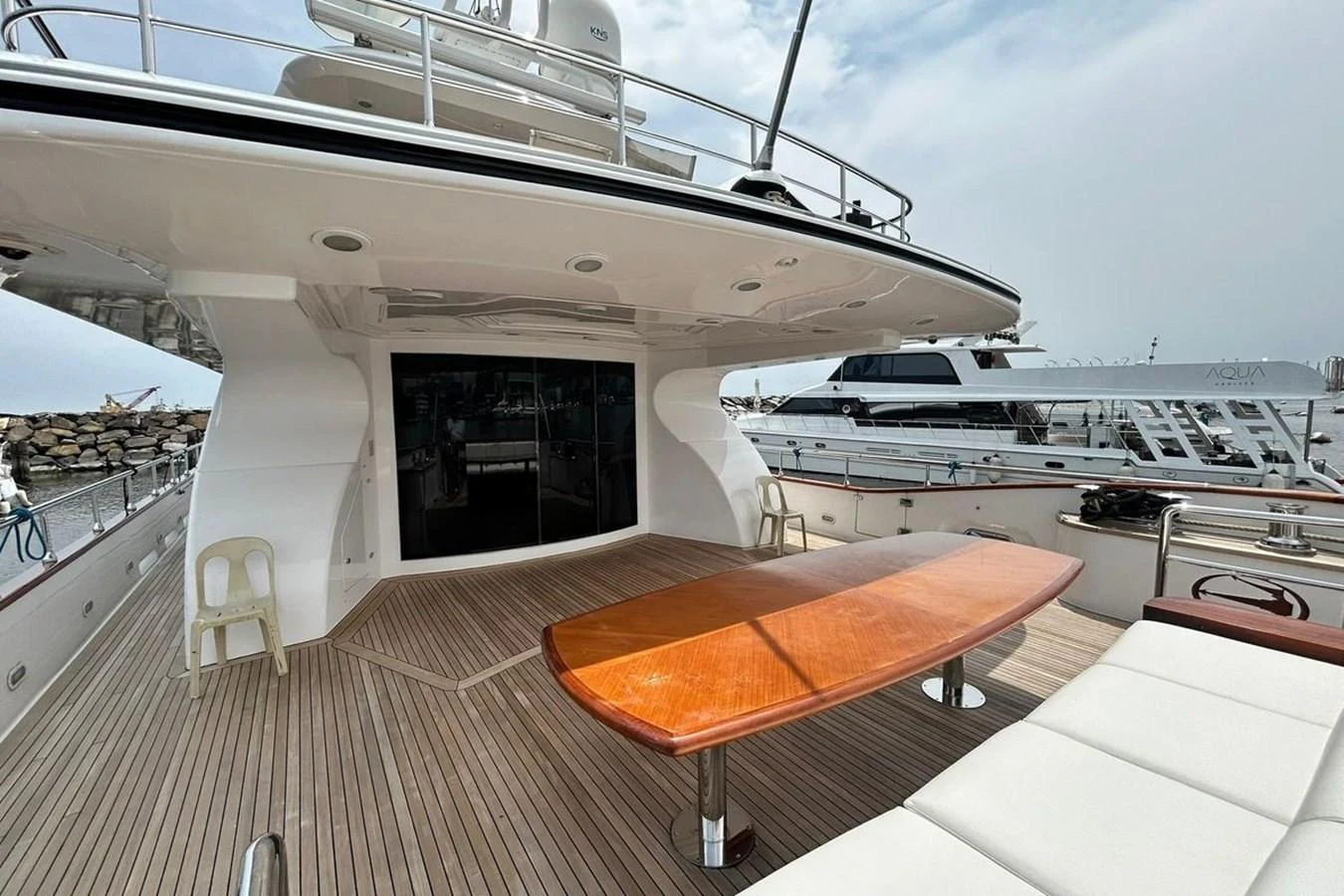 a boat on a deck aboard SUNSHINE Yacht for Sale