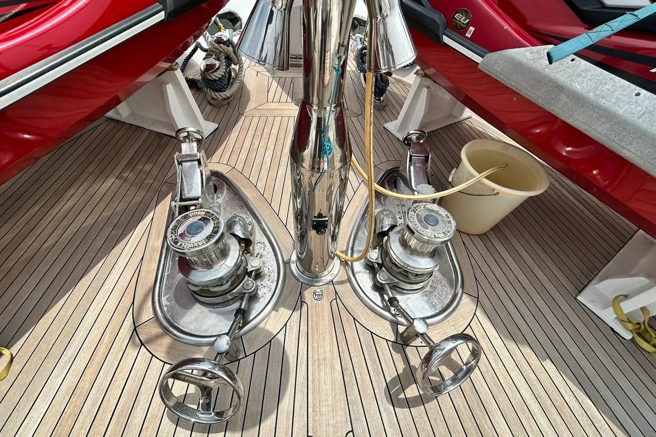 a group of silver and bronze trophies aboard SUNSHINE Yacht for Sale