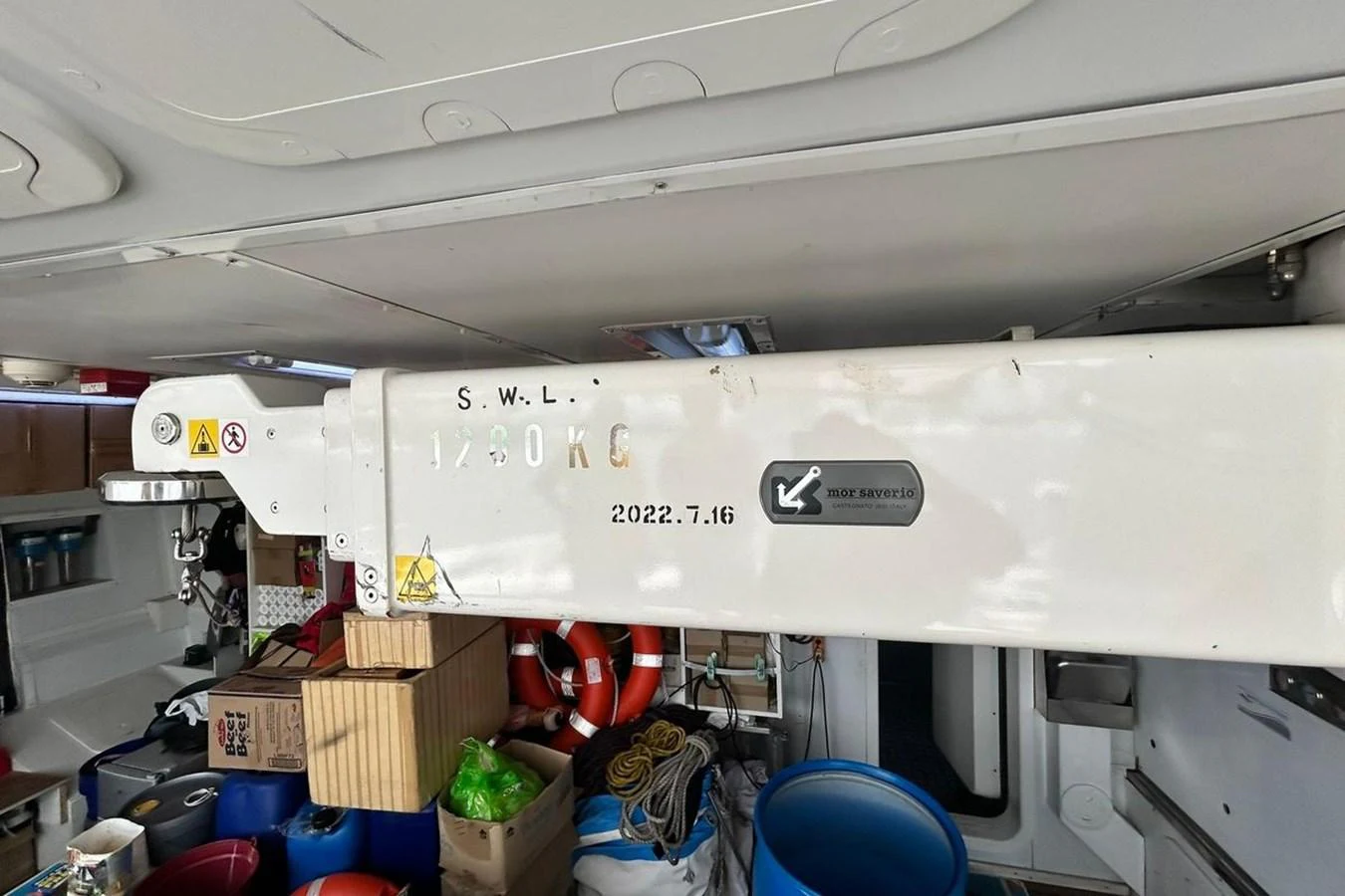 a white machine in a room aboard SUNSHINE Yacht for Sale