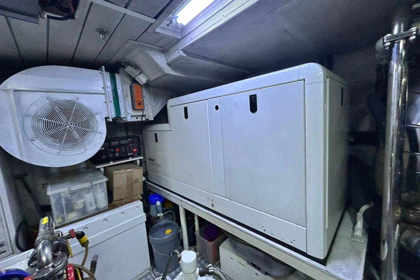 a large white machine aboard SUNSHINE Yacht for Sale