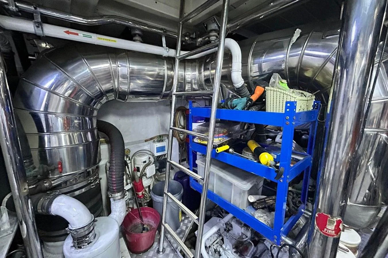 a large metal machine aboard SUNSHINE Yacht for Sale