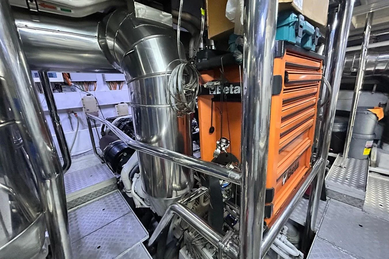 a large machine in a factory aboard SUNSHINE Yacht for Sale