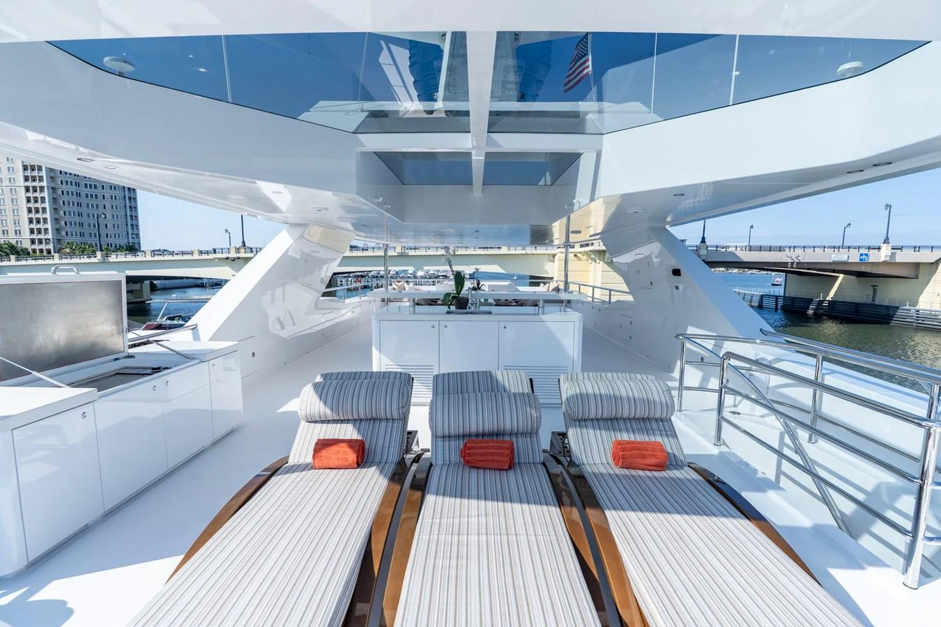 a deck of a boat aboard RESONANCE Yacht for Sale