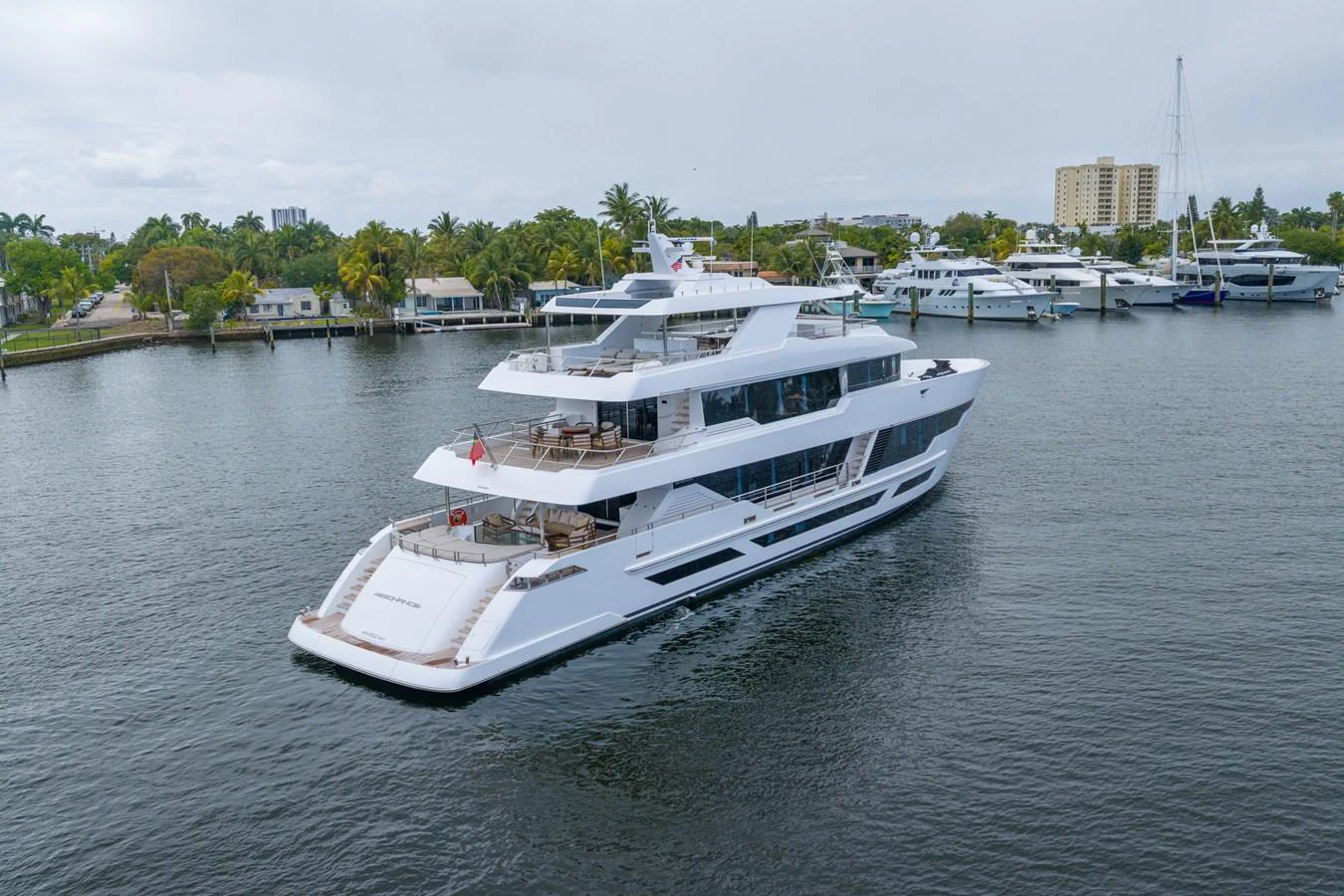 a boat in the water aboard RESONANCE Yacht for Sale