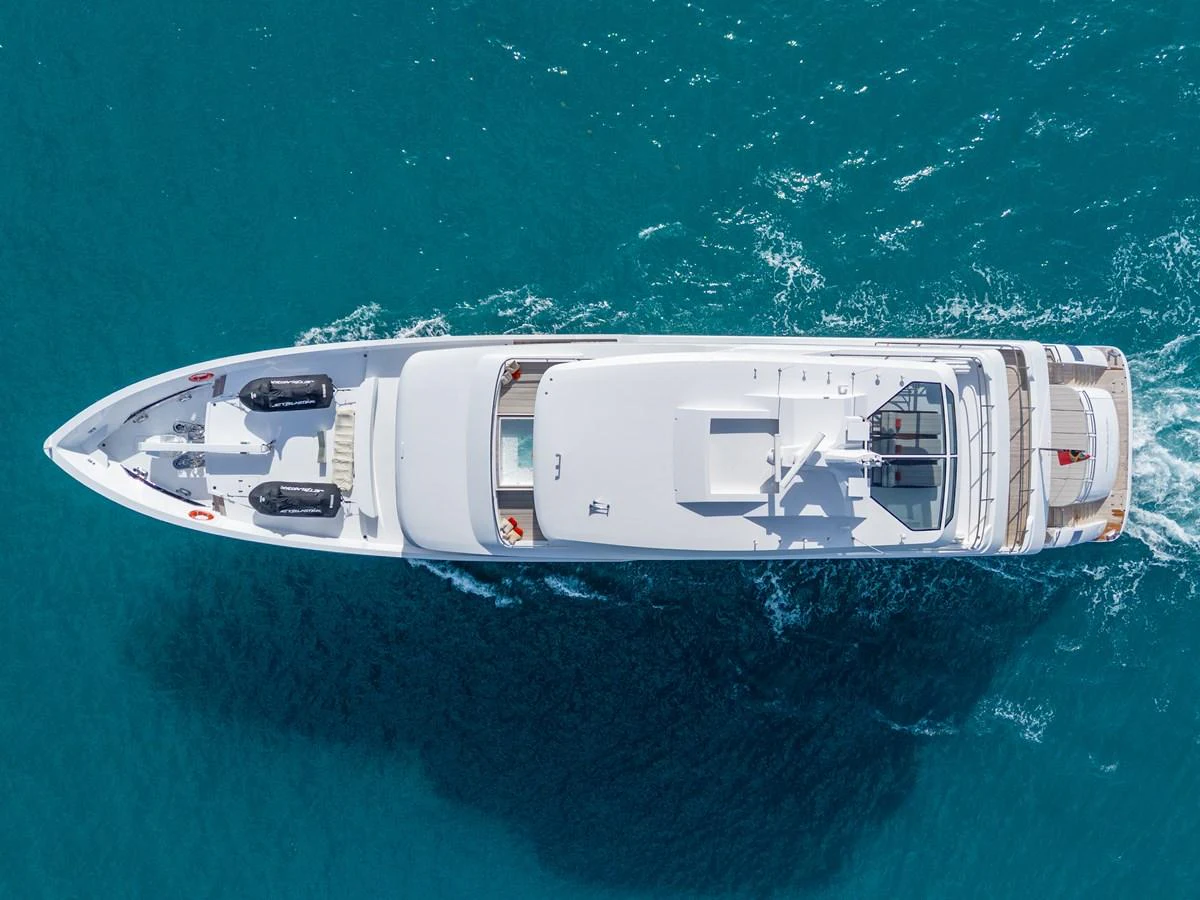 a high angle view of a ship aboard RESONANCE Yacht for Sale