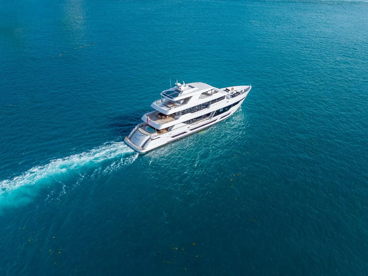 a boat in the water aboard RESONANCE Yacht for Sale