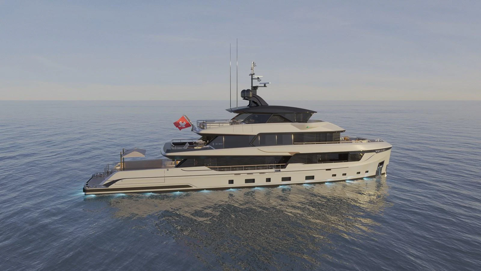 a large ship in the water aboard B130 Yacht for Sale