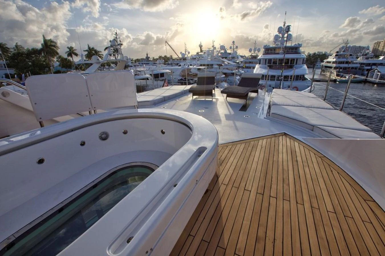 a deck with a deck and boats aboard ALL STAR 1 Yacht for Sale