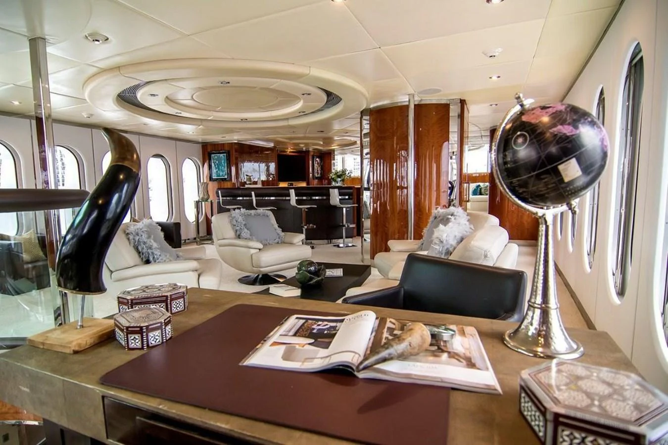 a room with a desk and a computer aboard ALL STAR 1 Yacht for Sale
